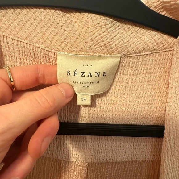 SEZANE Abelia Blouse Wrap Front Pink Top - Picture 5 of 5